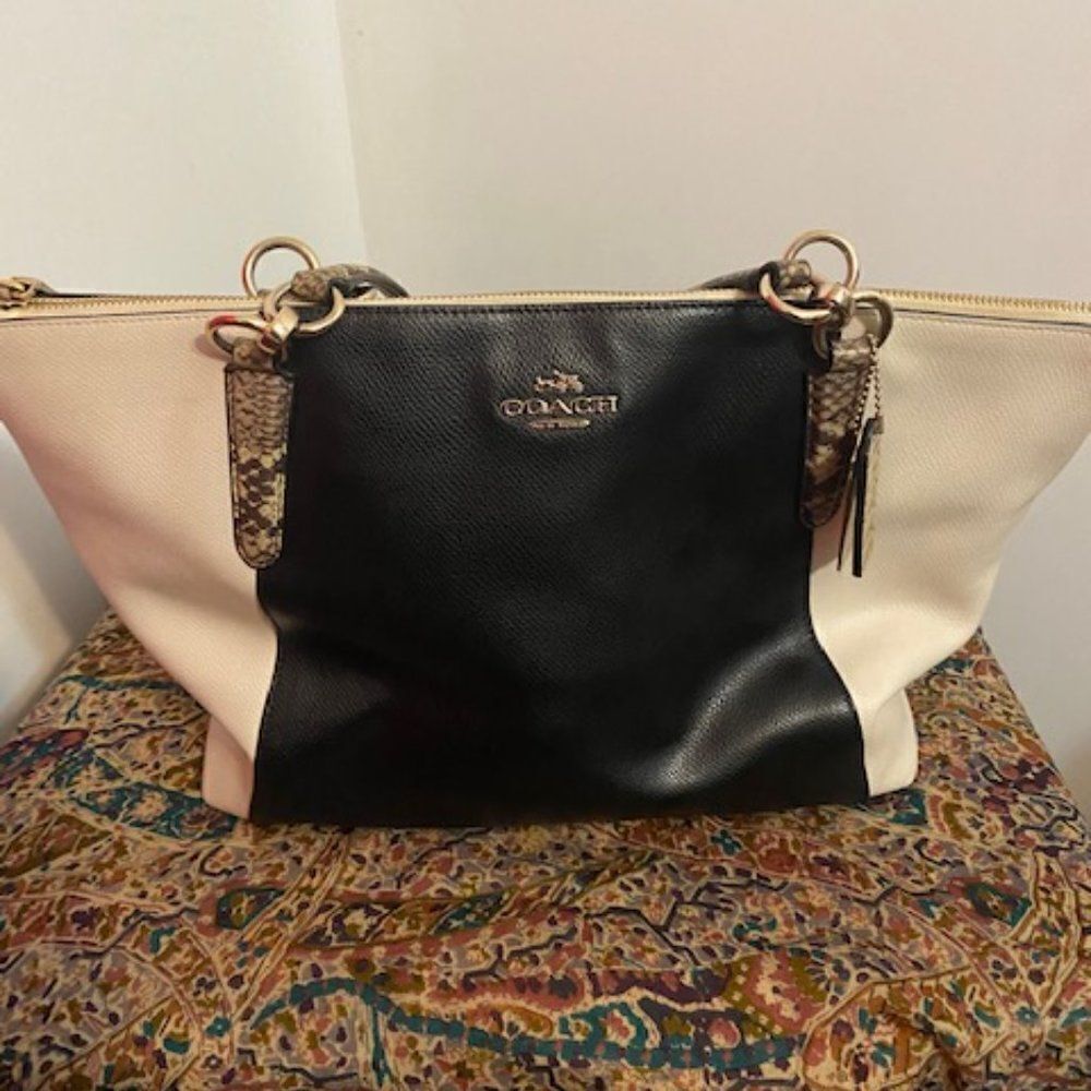 Coach Ava Tote Exotic Trim Leather - Picture 2 of 14